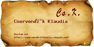 Cservenák Klaudia névjegykártya