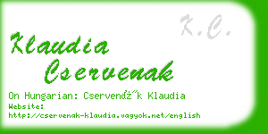 klaudia cservenak business card